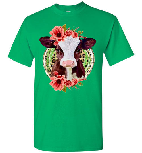 Country Glam Helfer Cow Graphic Tee Shirt Top