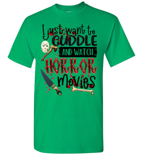 Cuddle and Watch Horror Movies Graphic Tee Shirt Top