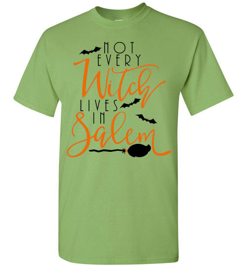 Not Every Witch Lives In Salem Halloween Fall Graphic Tee Shirt Top