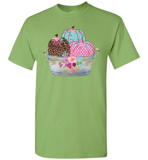 Pastel Pumpkin Basket Fall Tee Shirt Top T-Shirt