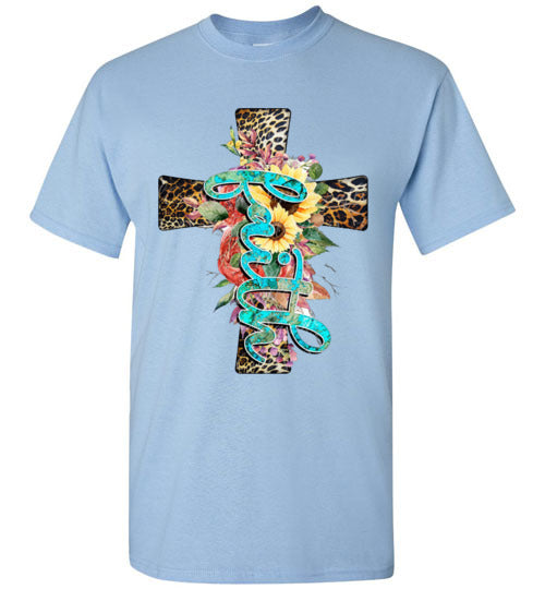 Leopard face cross tee shirt top graphic t-shirt
