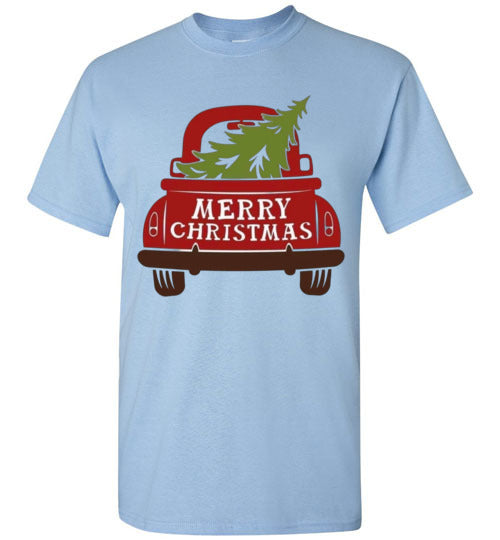 Merry Christmas Old Truck Farm Tee Shirt Top T-Shirt