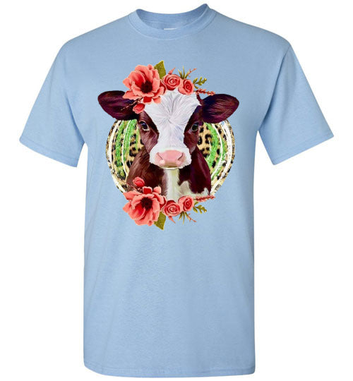 Country Glam Helfer Cow Graphic Tee Shirt Top