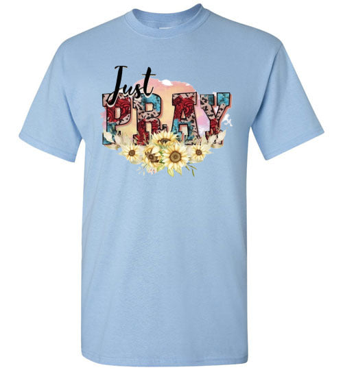 Just Pray Spiritual Christian Graphic Tee Shirt Top