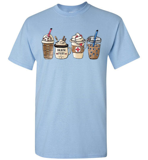Nurse Fuel Starbucks Latte Cappuccino Coffee Fall Graphic Tee Shirt Top