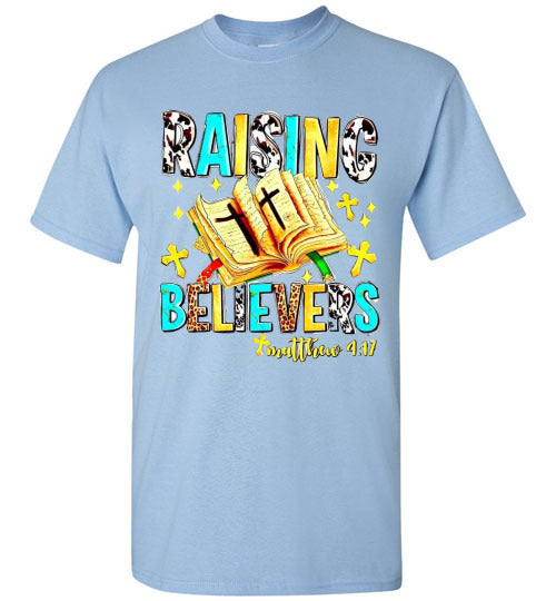 Raising Believers Christian Faith Cross Bible Tee Shirt Top Shirt T-Shirt