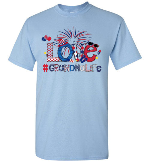 Grandma Life Fireworks Patriotic American USA Graphic Tee Shirt 32453