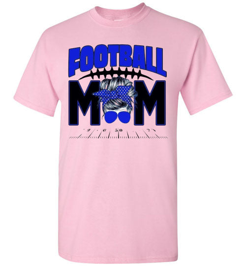 Football Mom Messy Bun Sports Graphic Tee Shirt Top