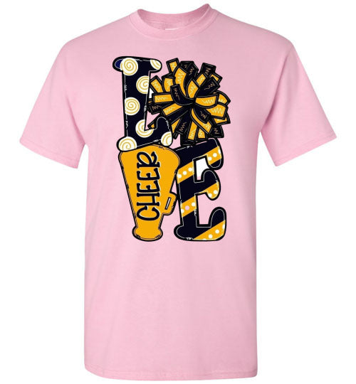 Love Cheer Sports Cheerleading Graphic Tee Shirt Top