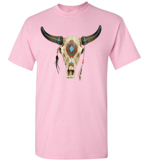 Southwestern Bull Cow Head Tee Shirt Top T-Shirt