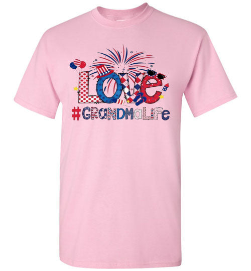 Grandma Life Fireworks Patriotic American USA Graphic Tee Shirt 32453