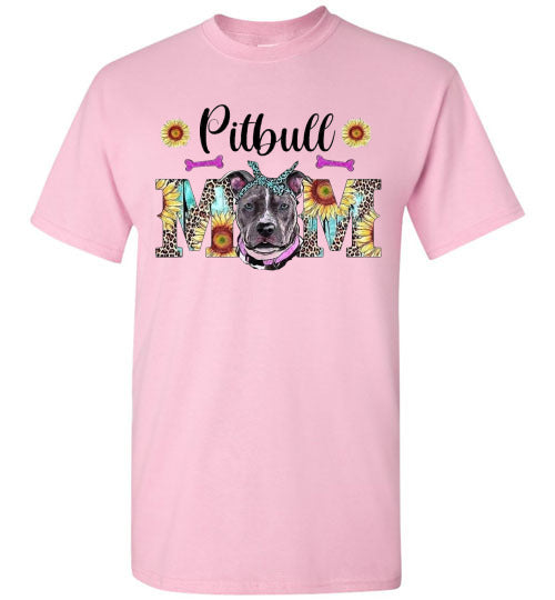 Pitbull Dog Mom Graphic Tee Shirt Top T-Shirt