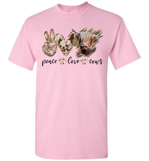 Peace Love Cows Country Tee Shirt Top T-Shirt
