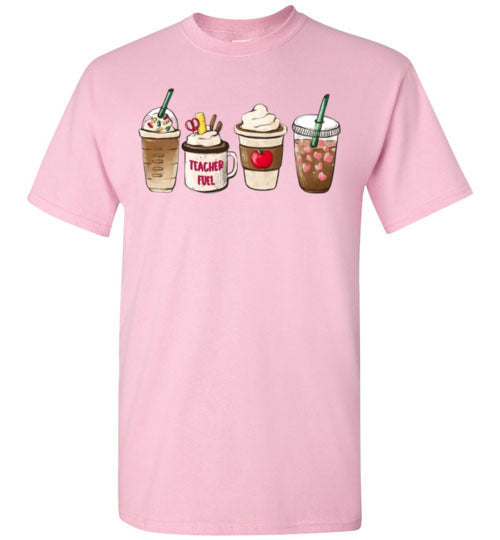 Teacher Fuel Starbucks Coffee Frappe Latte Graphic Tee Shirt Fall Top