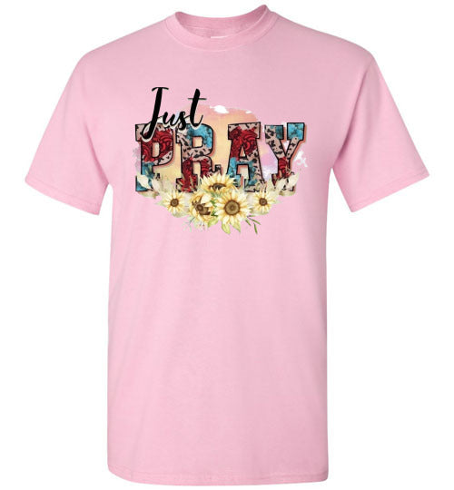 Just Pray Spiritual Christian Graphic Tee Shirt Top