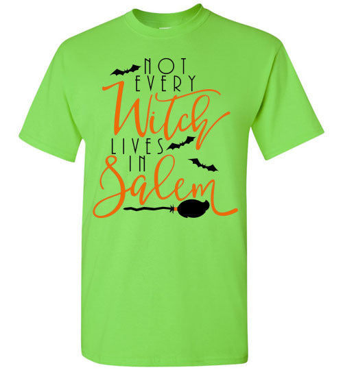 Not Every Witch Lives In Salem Halloween Fall Graphic Tee Shirt Top