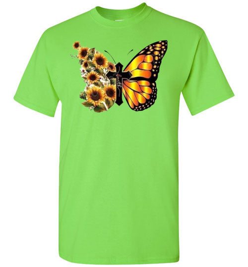 Cross Butterfly Floral Tee Shirt Top
