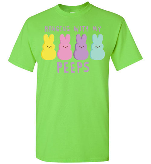 Hanging With My Peeps Easter Bunny Graphic Tee Shirt Top