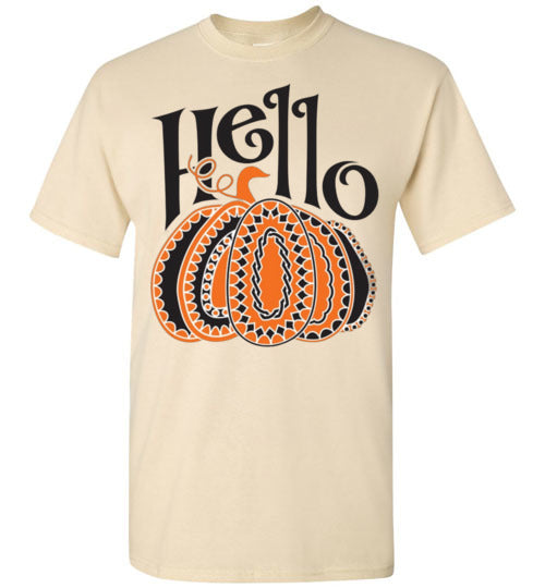 Hello Pumpkin Graphic Fall Tee Shirt Top T-Shirt