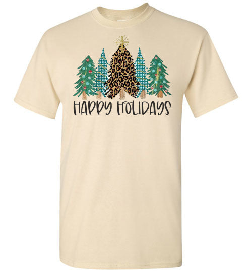 Happy Holidays Christmas Tree Tee Shirt Top T-Shirt