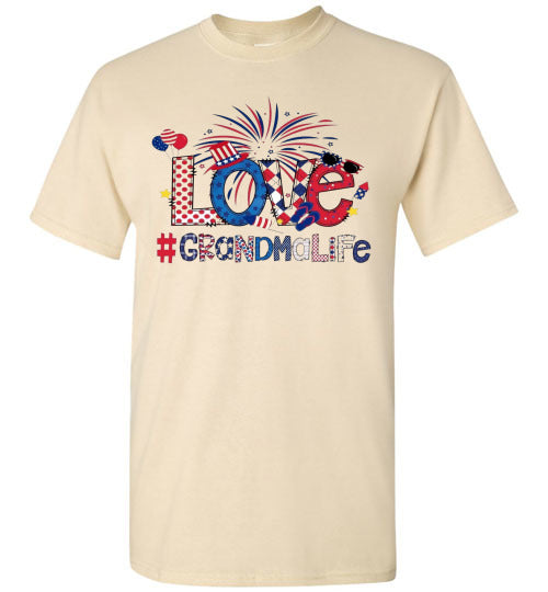 Grandma Life Fireworks Patriotic American USA Graphic Tee Shirt 32453