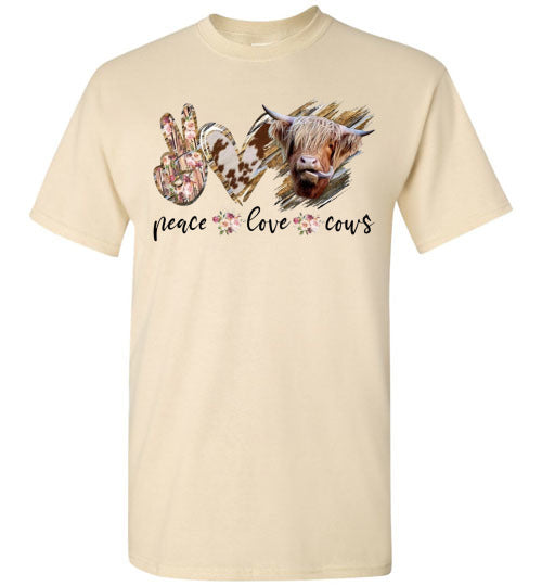 Peace Love Cows Country Tee Shirt Top T-Shirt