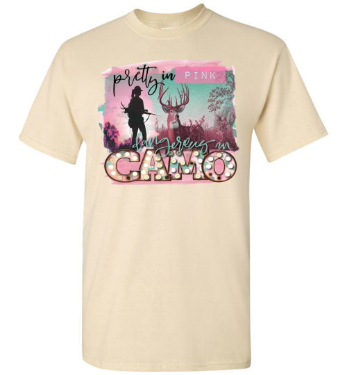 Pretty In Pink Dangerous In Camo Tee Shirt Top T-Shirt
