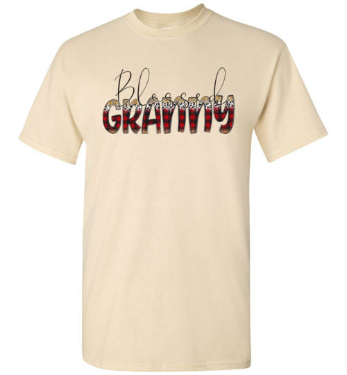 Blessed Granny Buffalo Check Graphic Tee Shirt Top