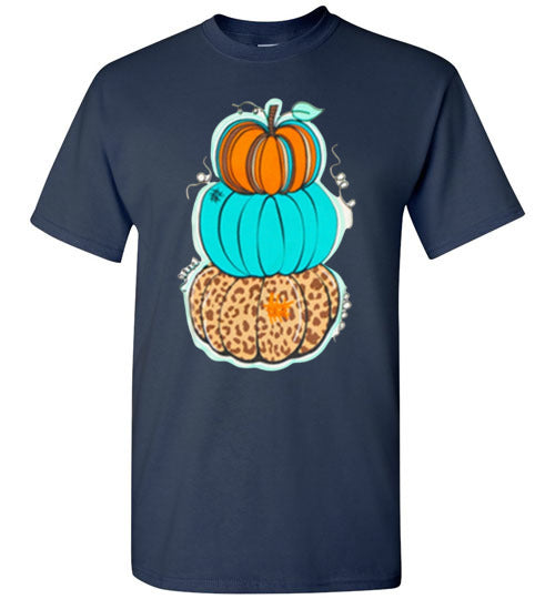 Triple Pumpkins Fall Grapgic Tee Shirt Top