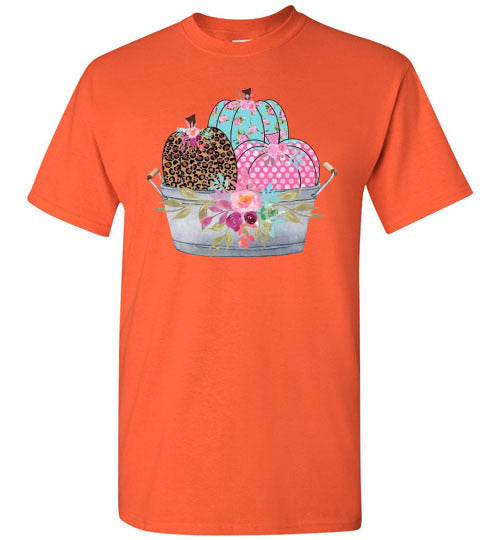 Pastel Pumpkin Basket Fall Tee Shirt Top T-Shirt