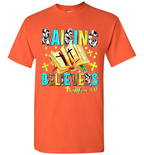 Raising Believers Christian Faith Cross Bible Tee Shirt Top Shirt T-Shirt