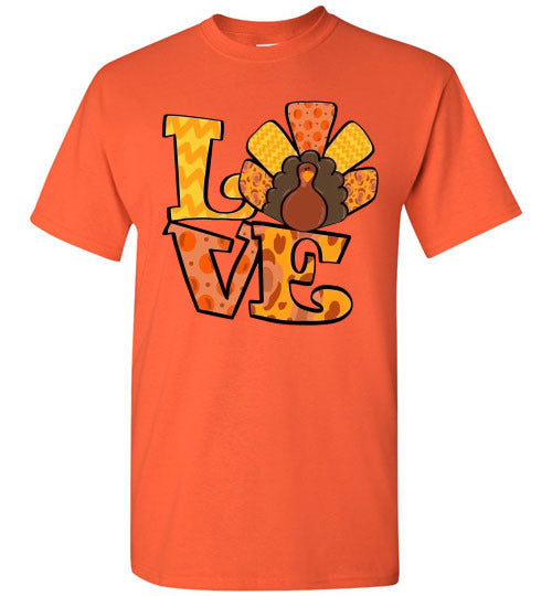 Love Thanksgiving Fall Turkey Tee Shirt Top T-Shirt