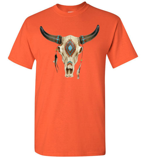 Southwestern Bull Cow Head Tee Shirt Top T-Shirt