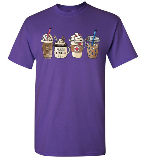 Nurse Fuel Starbucks Latte Cappuccino Coffee Fall Graphic Tee Shirt Top
