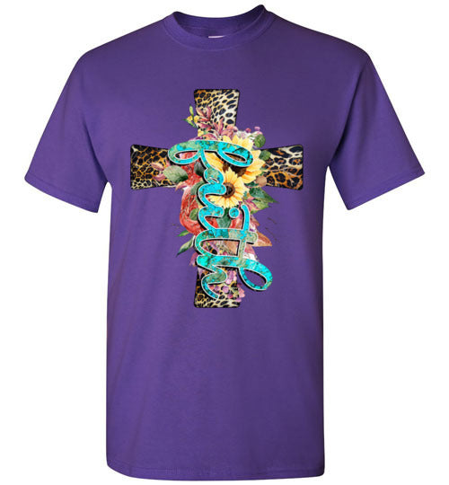 Leopard face cross tee shirt top graphic t-shirt
