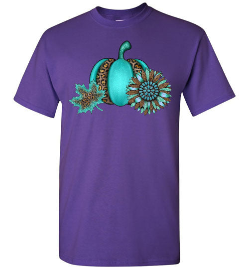 Leopard Pumpkin Fall Graphic Tee Shirt Top