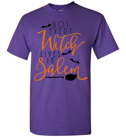 Not Every Witch Lives In Salem Halloween Fall Graphic Tee Shirt Top