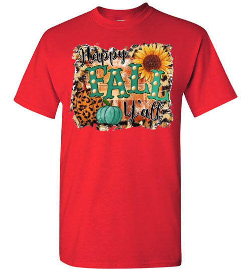 Happy Fall Y'all Graphic Tee Shirt Top