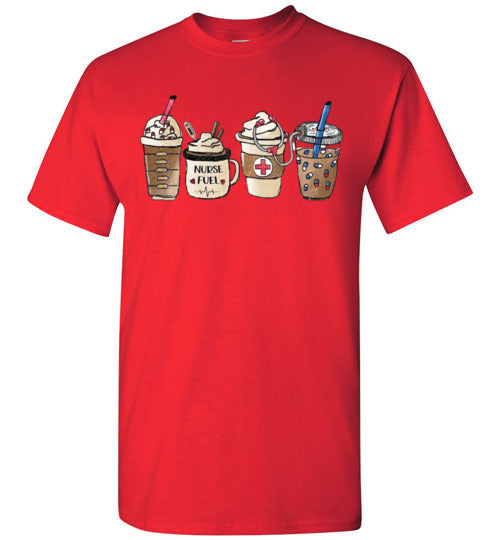 Nurse Fuel Starbucks Latte Cappuccino Coffee Fall Graphic Tee Shirt Top