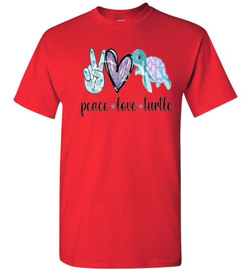 Peace Love Turtle Graphic Tee Shirt Top