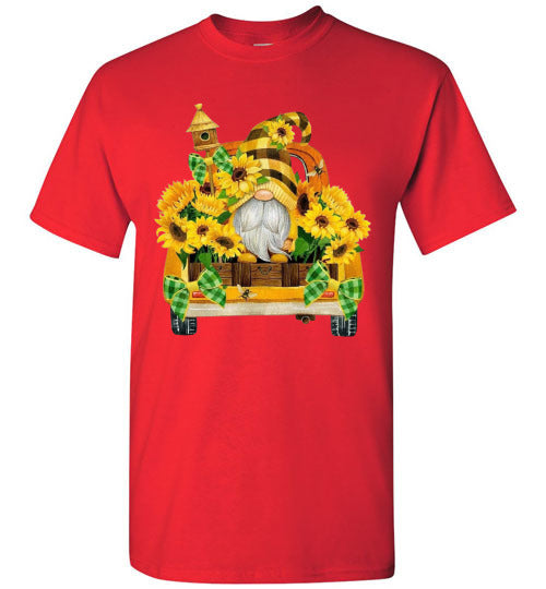 Fall Sunflower Gnome Graphic Tee Shirt Top