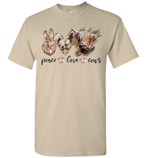 Peace Love Cows Country Tee Shirt Top T-Shirt