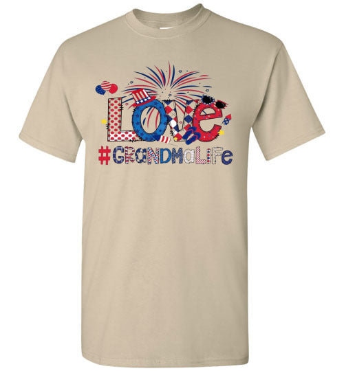 Grandma Life Fireworks Patriotic American USA Graphic Tee Shirt 32453