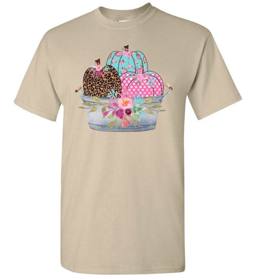 Pastel Pumpkin Basket Fall Tee Shirt Top T-Shirt