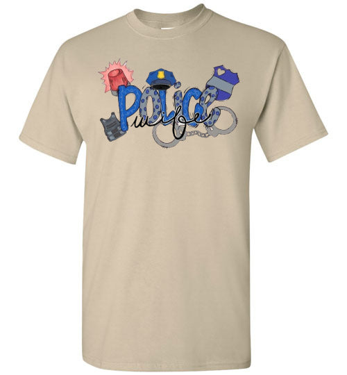 Police Wife Tee Shirt Top T-Shirt
