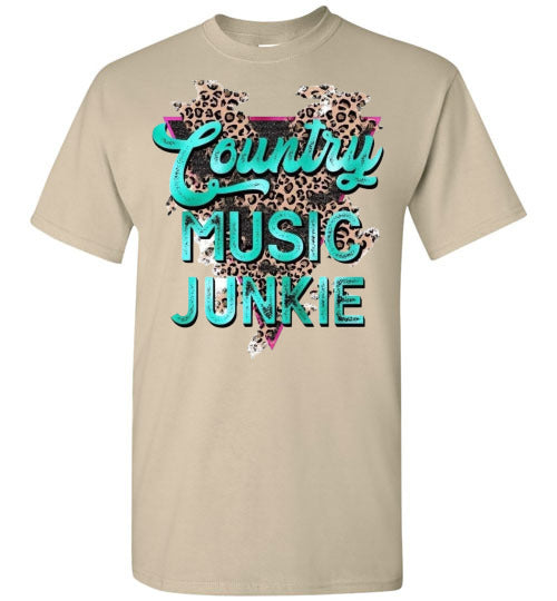 Country Music Junkie Graphic Tee Shirt Top