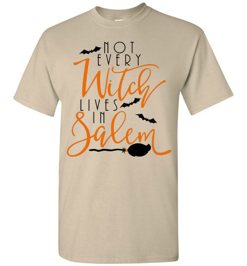 Not Every Witch Lives In Salem Halloween Fall Graphic Tee Shirt Top