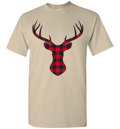 Christmas Plaid Buffalo Check Lumberjack Reindeer Tee Shirt Top T-Shirt