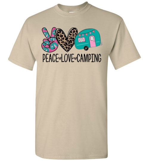 Peace Love Camping Graphic Tee Shirt Top