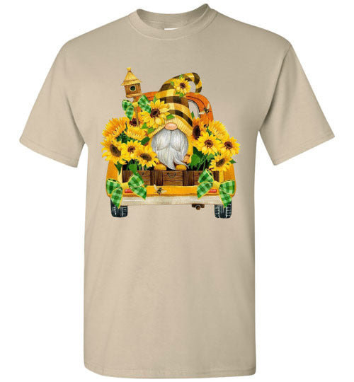 Fall Sunflower Gnome Graphic Tee Shirt Top